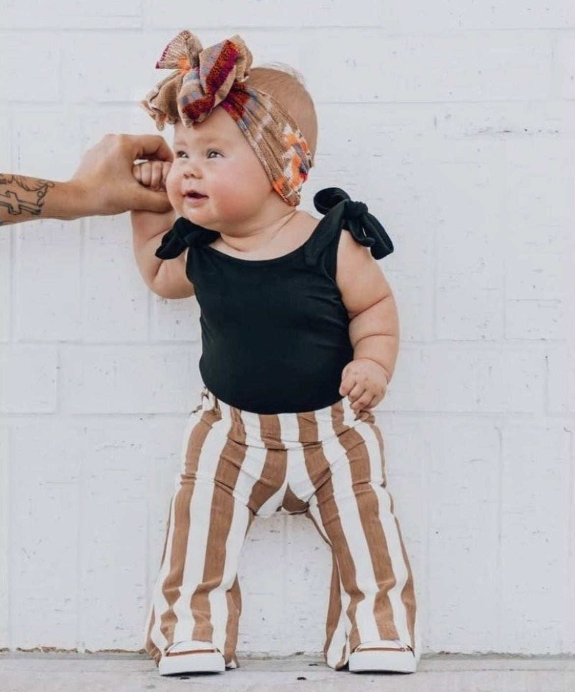 Blakely Boho Bell Bottoms-Tan Stripes