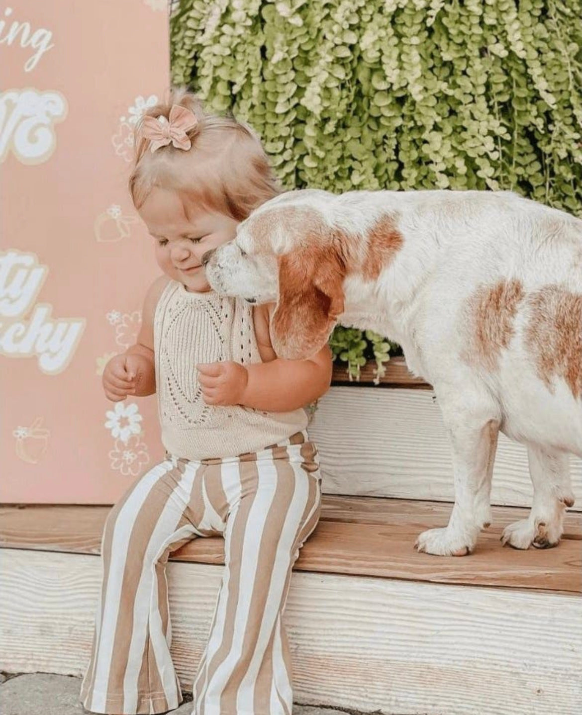 Blakely Boho Bell Bottoms-Tan Stripes