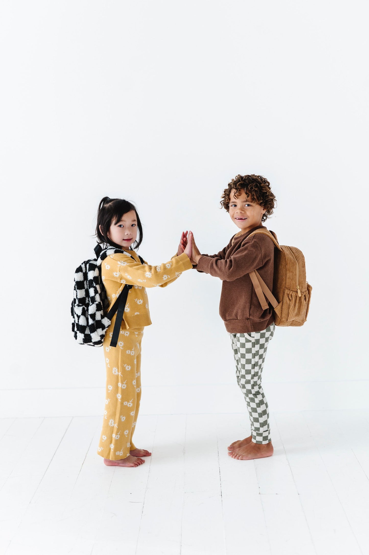 The Aspen Mini Backpack- Sherpa Black and White Check