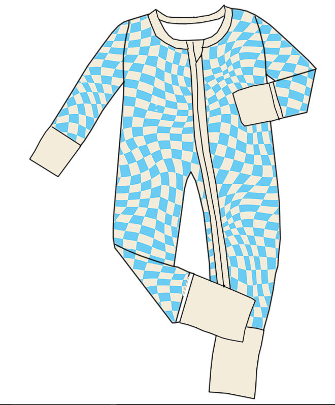 Wavy checks bamboo PJ’s