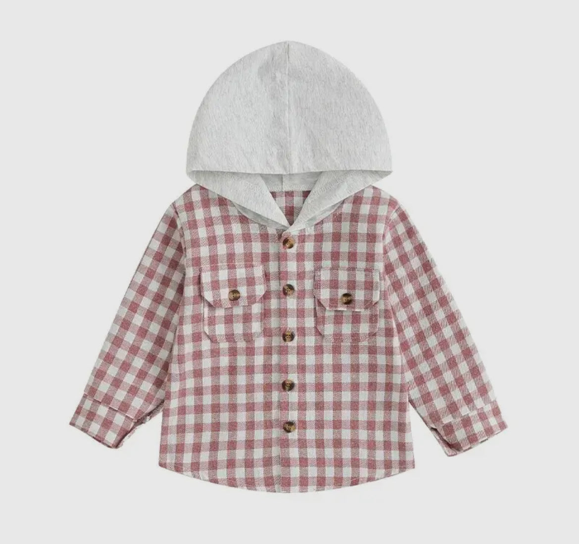 Plaid Long Sleeve Button Down- Blush