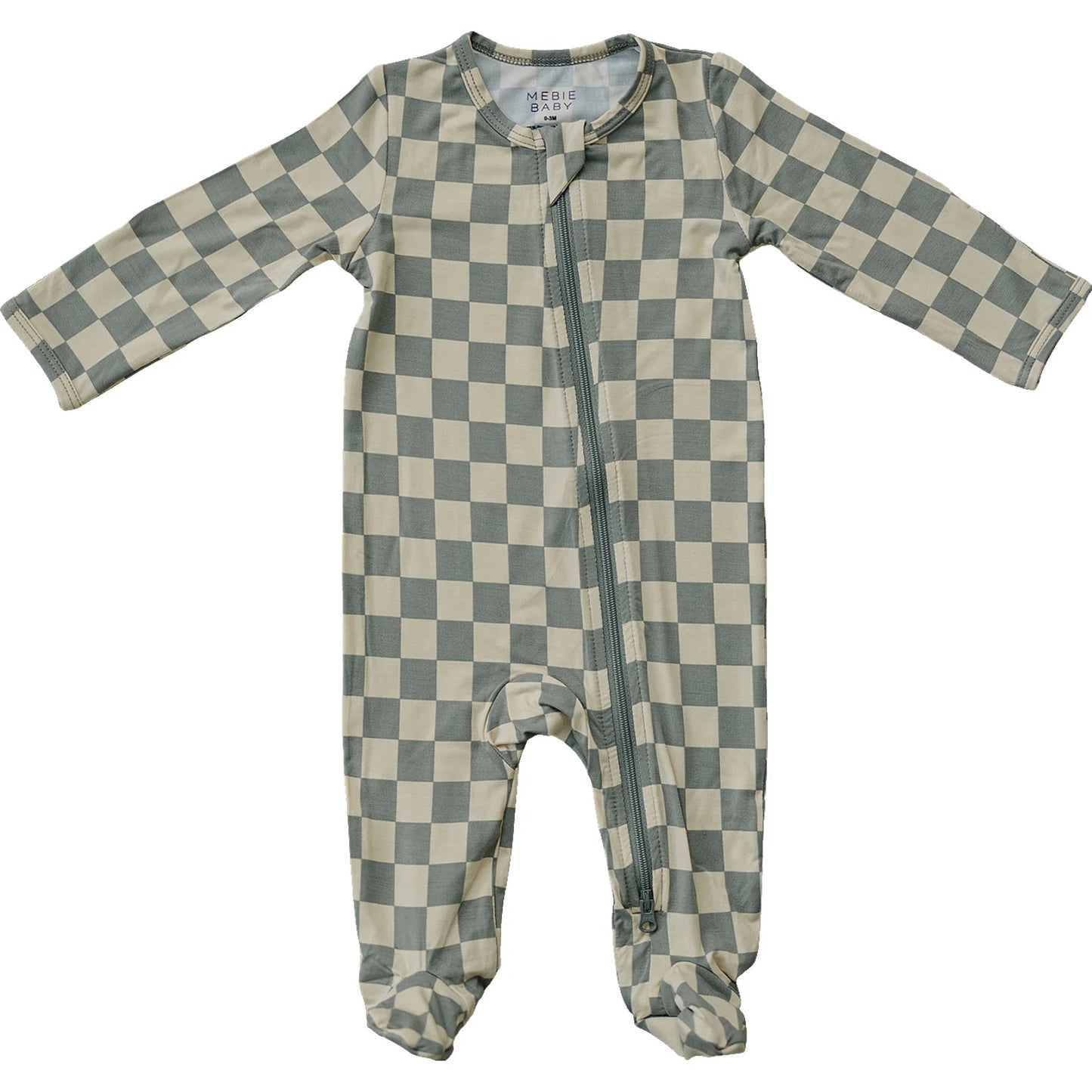 Light Green Checkered Bamboo Zippie