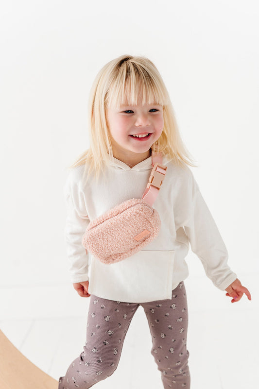 The Aspen Bag- Sherpa Blush Pink Kids Fanny Bag