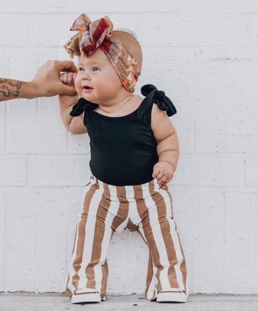 Blakely Boho Bell Bottoms-Tan Stripes