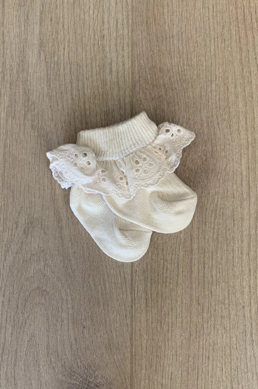 Frill High Sock - Milk