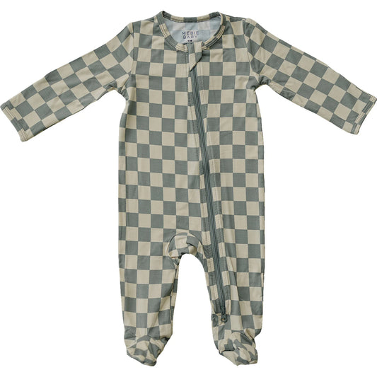 Light Green Checkered Bamboo Zippie